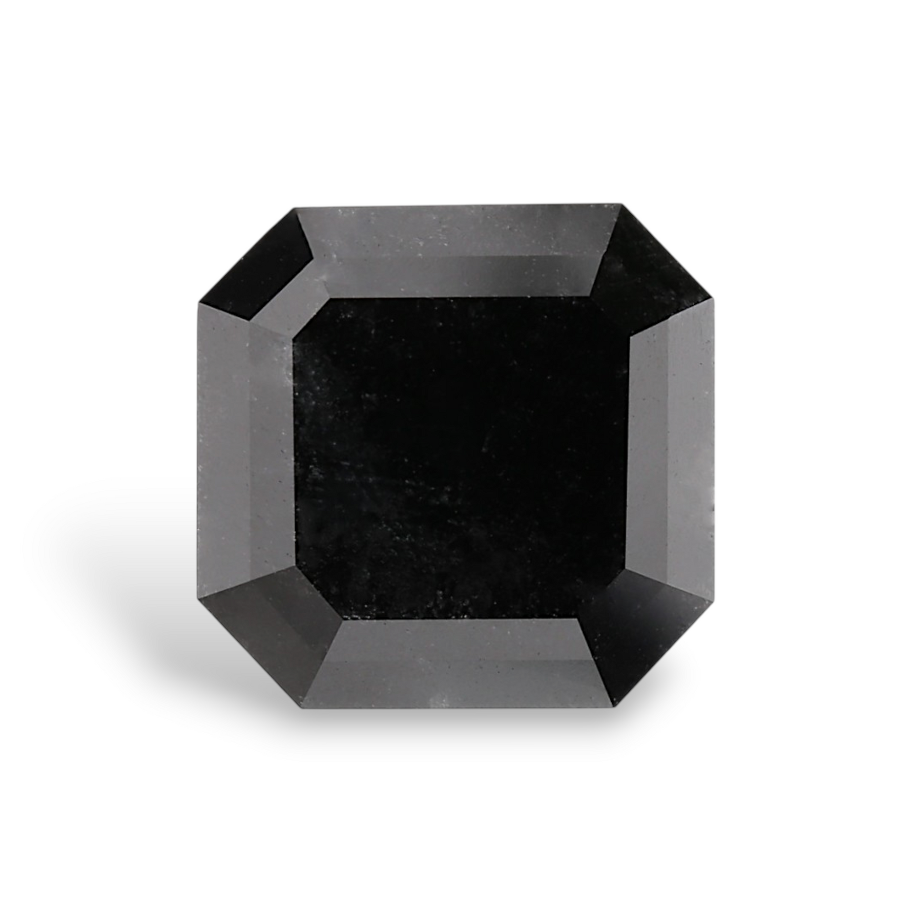 4.58 Carat Natural Black Sq emerald Diamond GIA