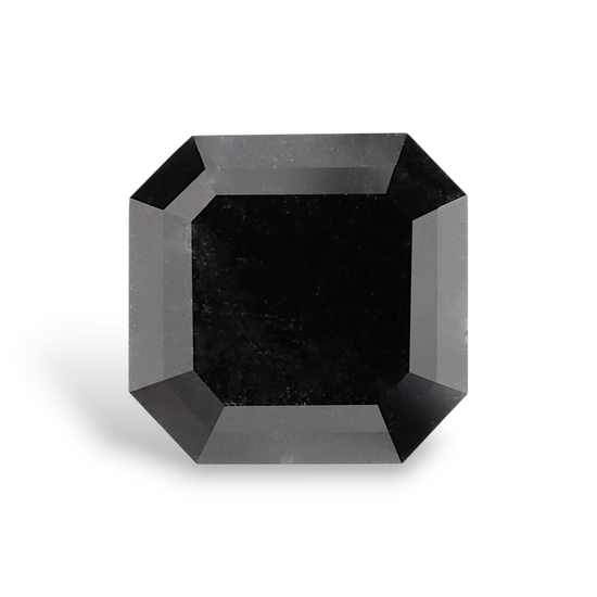 4.58 Carat Natural Black Sq emerald Diamond GIA