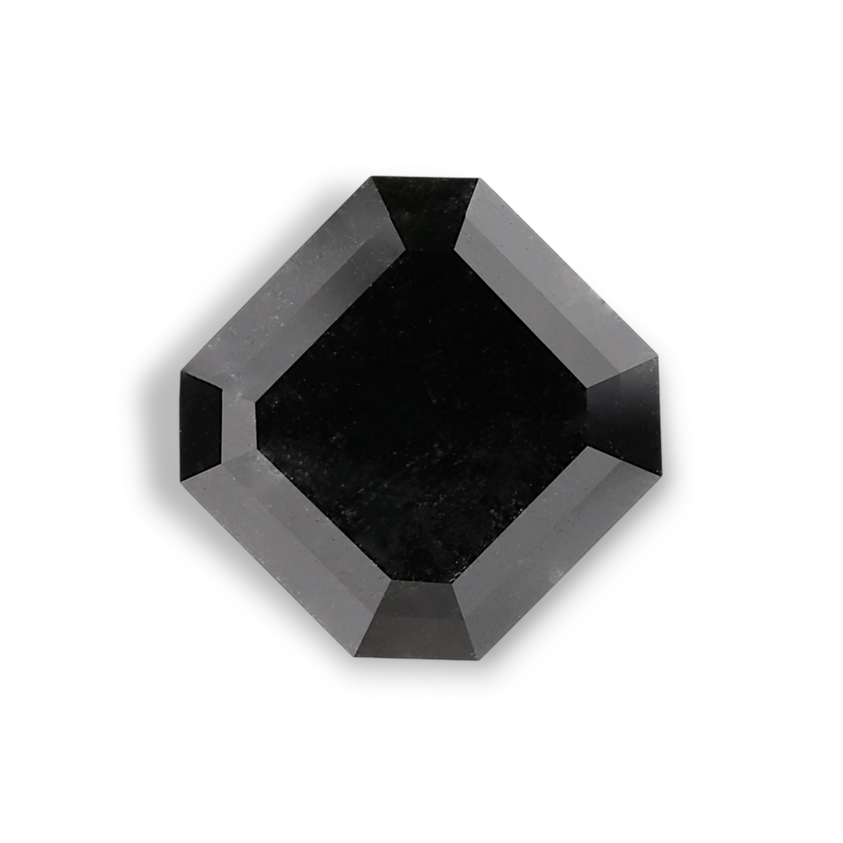 4.58 Carat Natural Black Sq emerald Diamond GIA