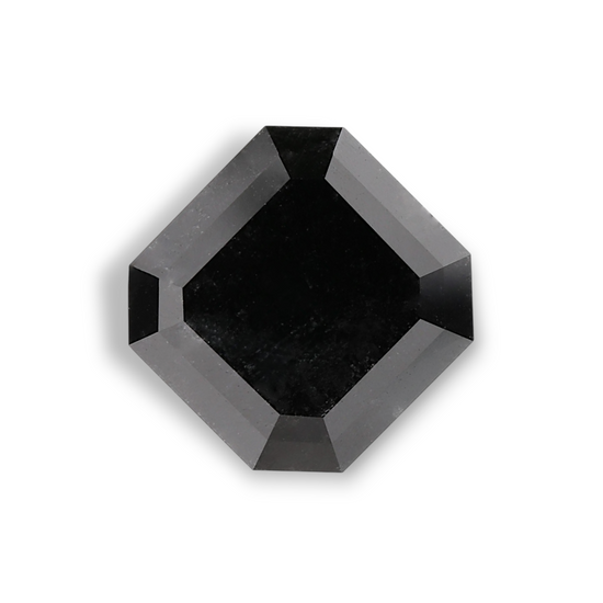 4.58 Carat Natural Black Sq emerald Diamond GIA