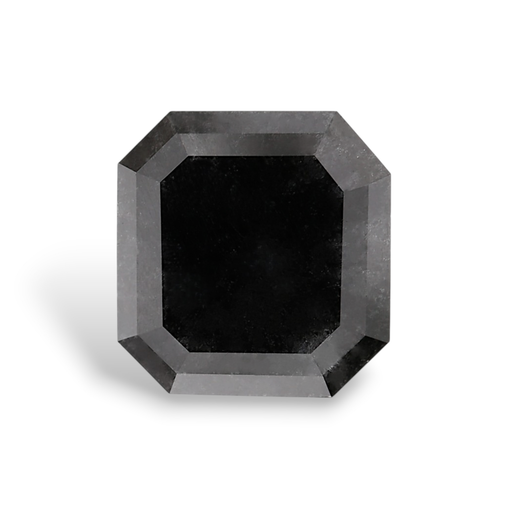 3.11 Carat Natural Black Sq emerald Diamond GIA
