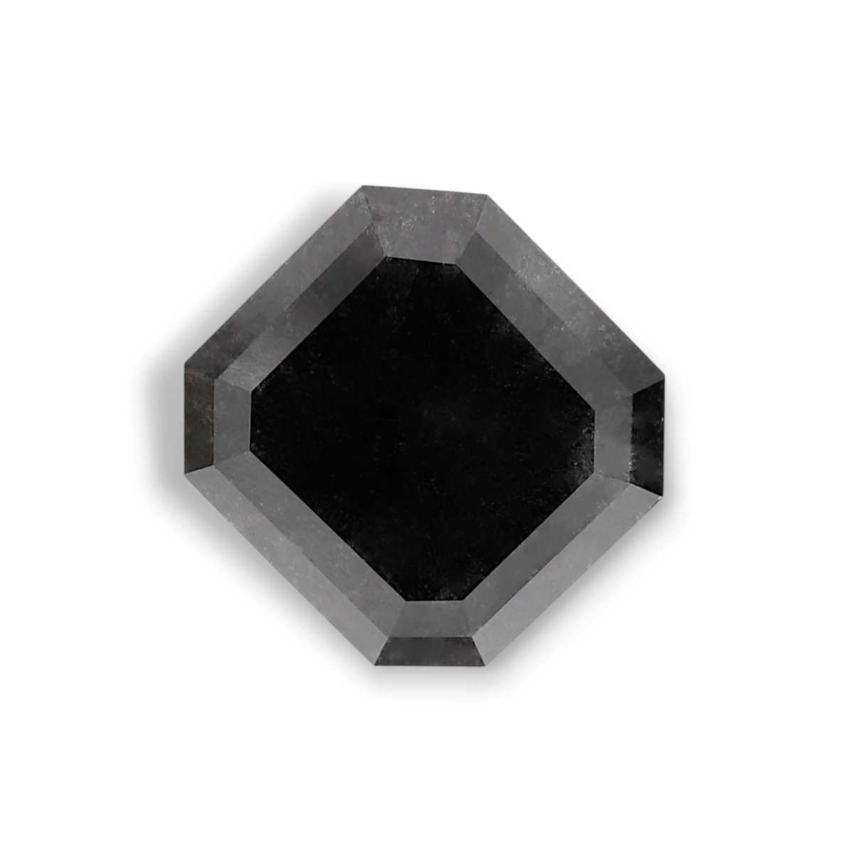 3.11 Carat Natural Black Sq emerald Diamond GIA