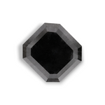 3.11 Carat Natural Black Sq emerald Diamond GIA