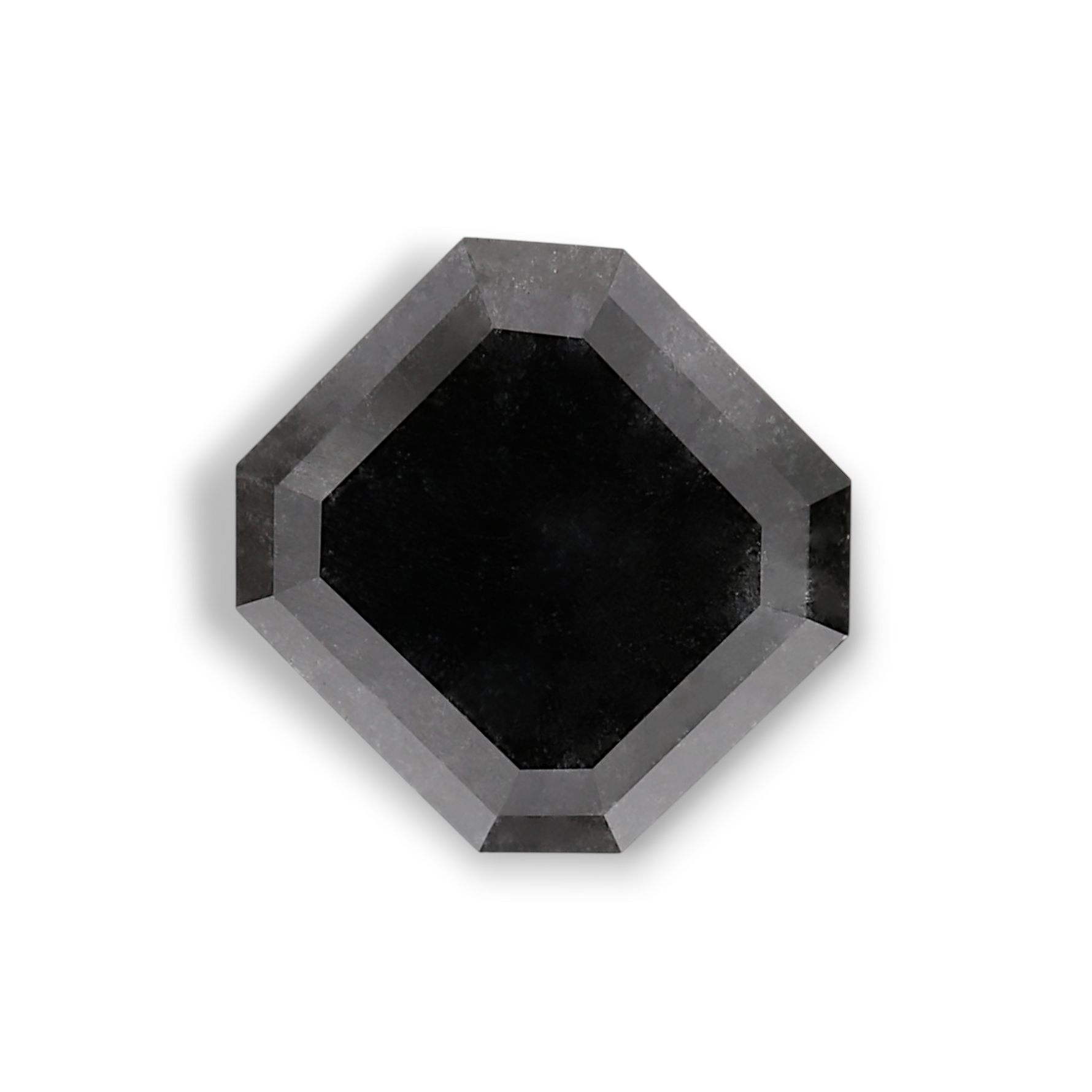 3.11 Carat Natural Black Sq emerald Diamond GIA
