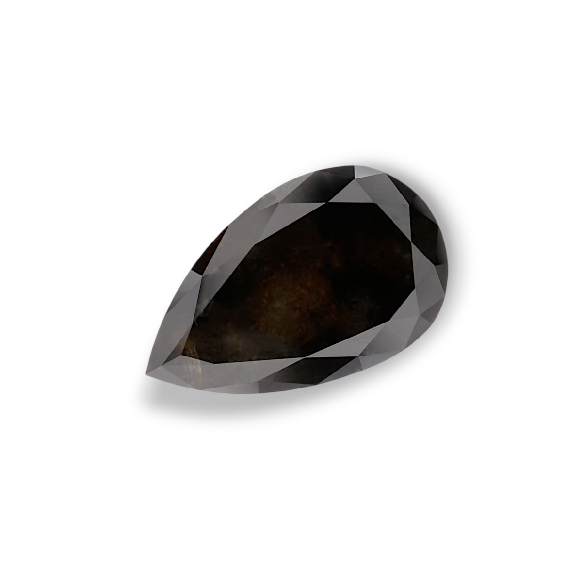 3.6 Carat Natural Black Pear Diamond GIA