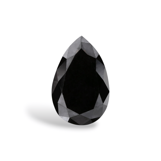 1.37 Carat Natural Black Pear Diamond GIA