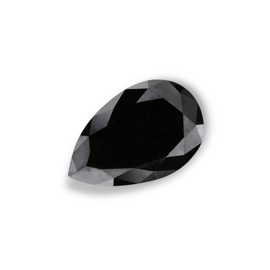 1.37 Carat Natural Black Pear Diamond GIA