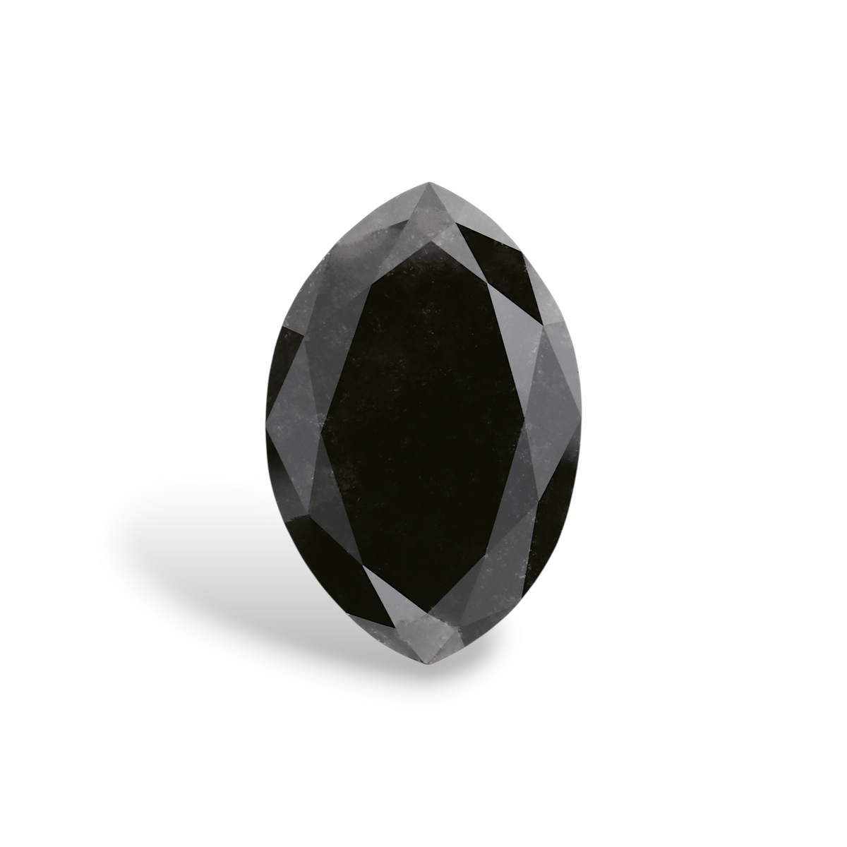 7.37 Carat Natural Black Marquise Diamond GIA