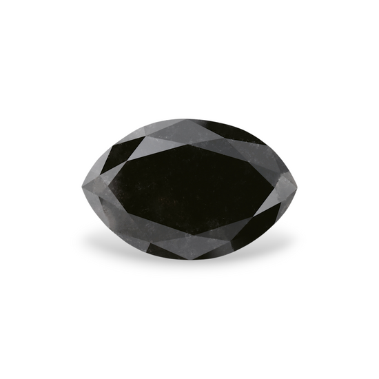 7.37 Carat Natural Black Marquise Diamond GIA