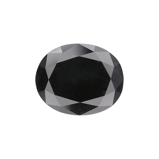 4.96 Carat Natural Black Oval Diamond GIA