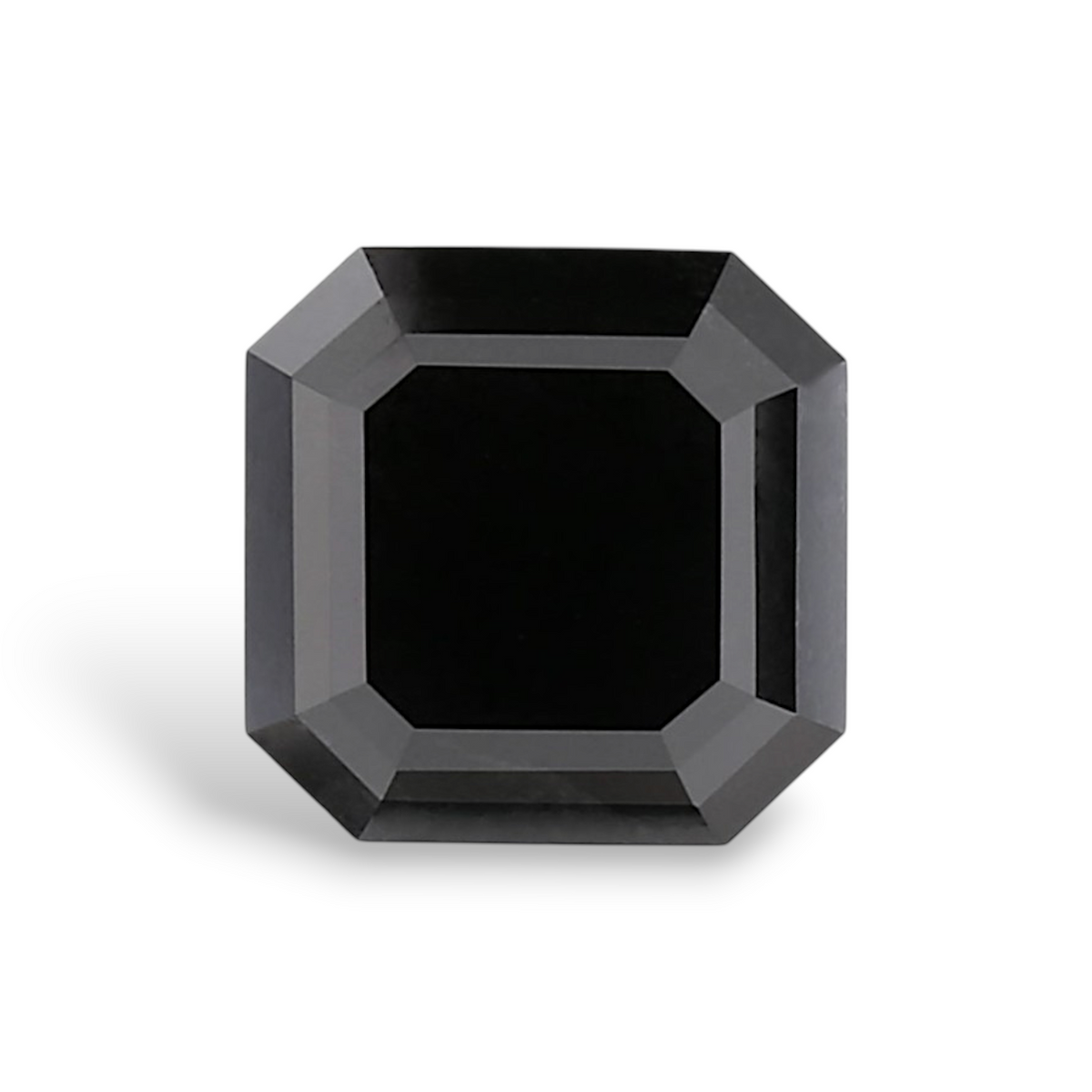 3.46 Carat Natural Black Sq emerald Diamond GIA