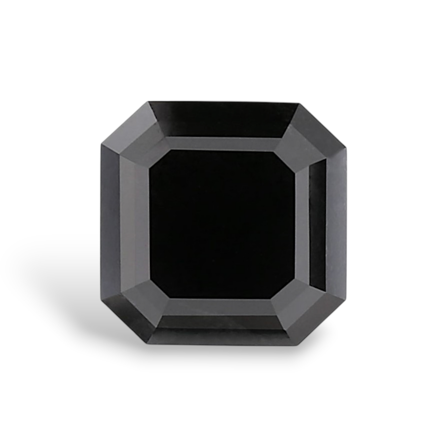 3.46 Carat Natural Black Sq emerald Diamond GIA