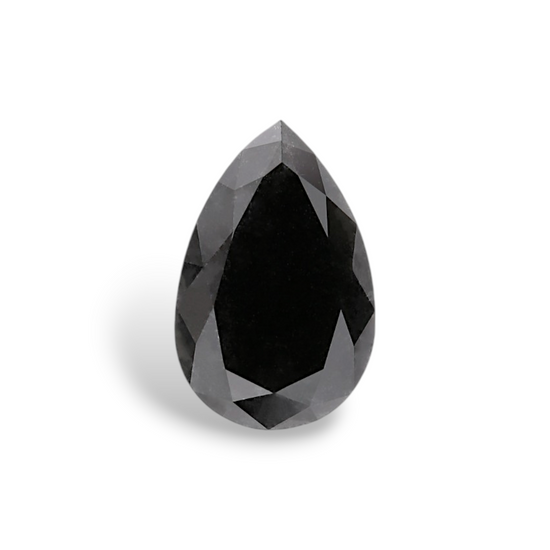 3.26 Carat Natural Black Pear Diamond GIA