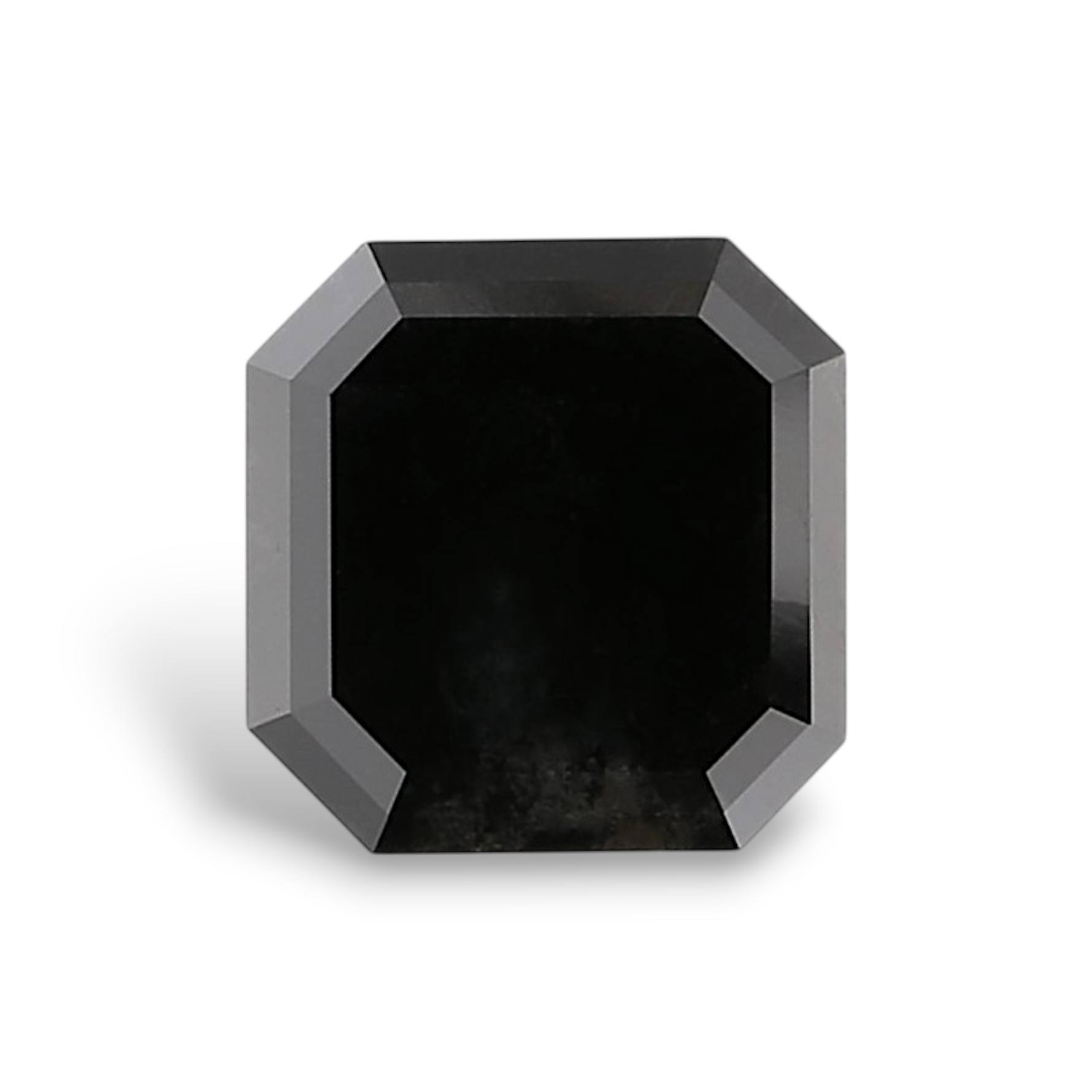 2.58 Carat Natural Black Sq emerald Diamond GIA