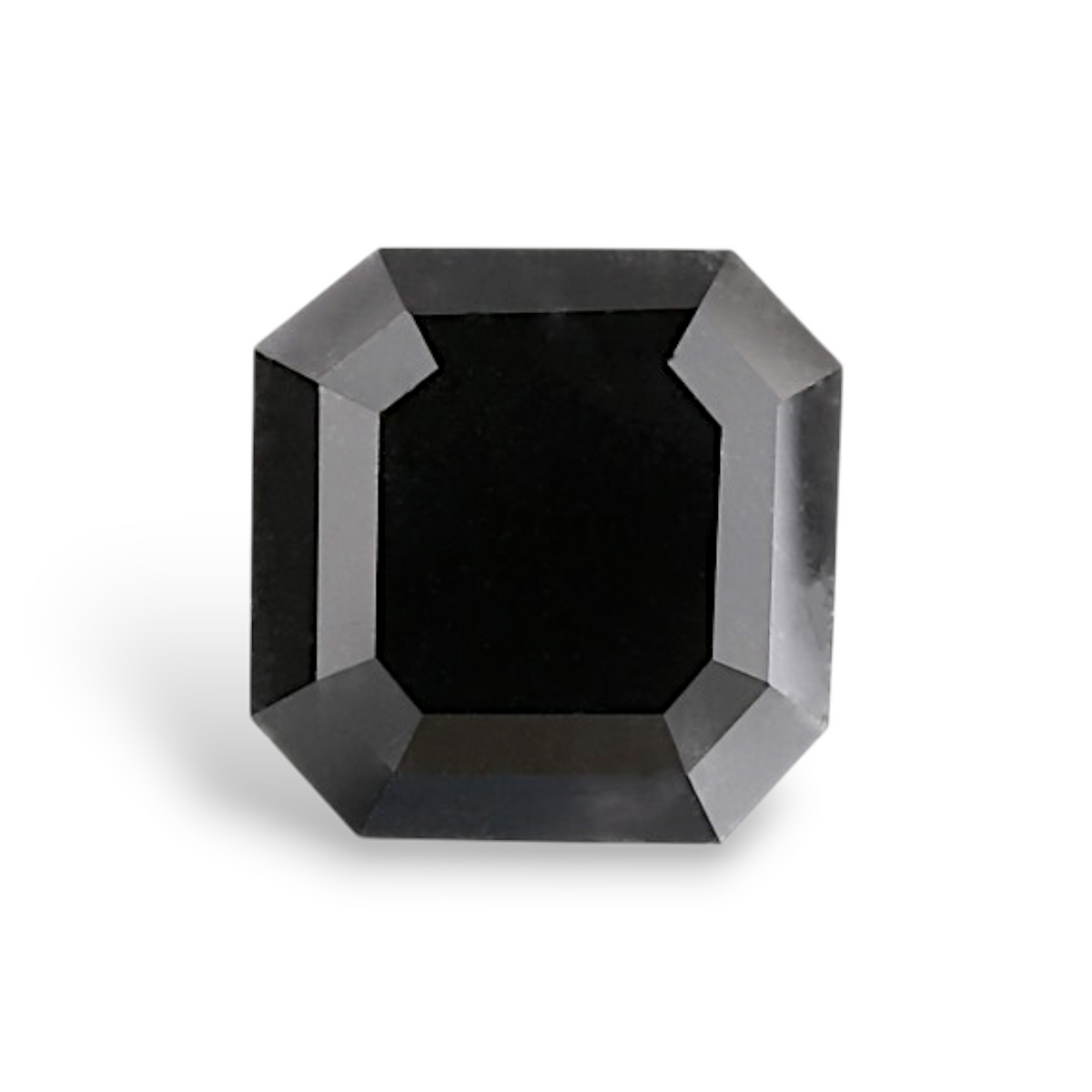 2.16 Carat Natural Black Sq emerald Diamond GIA
