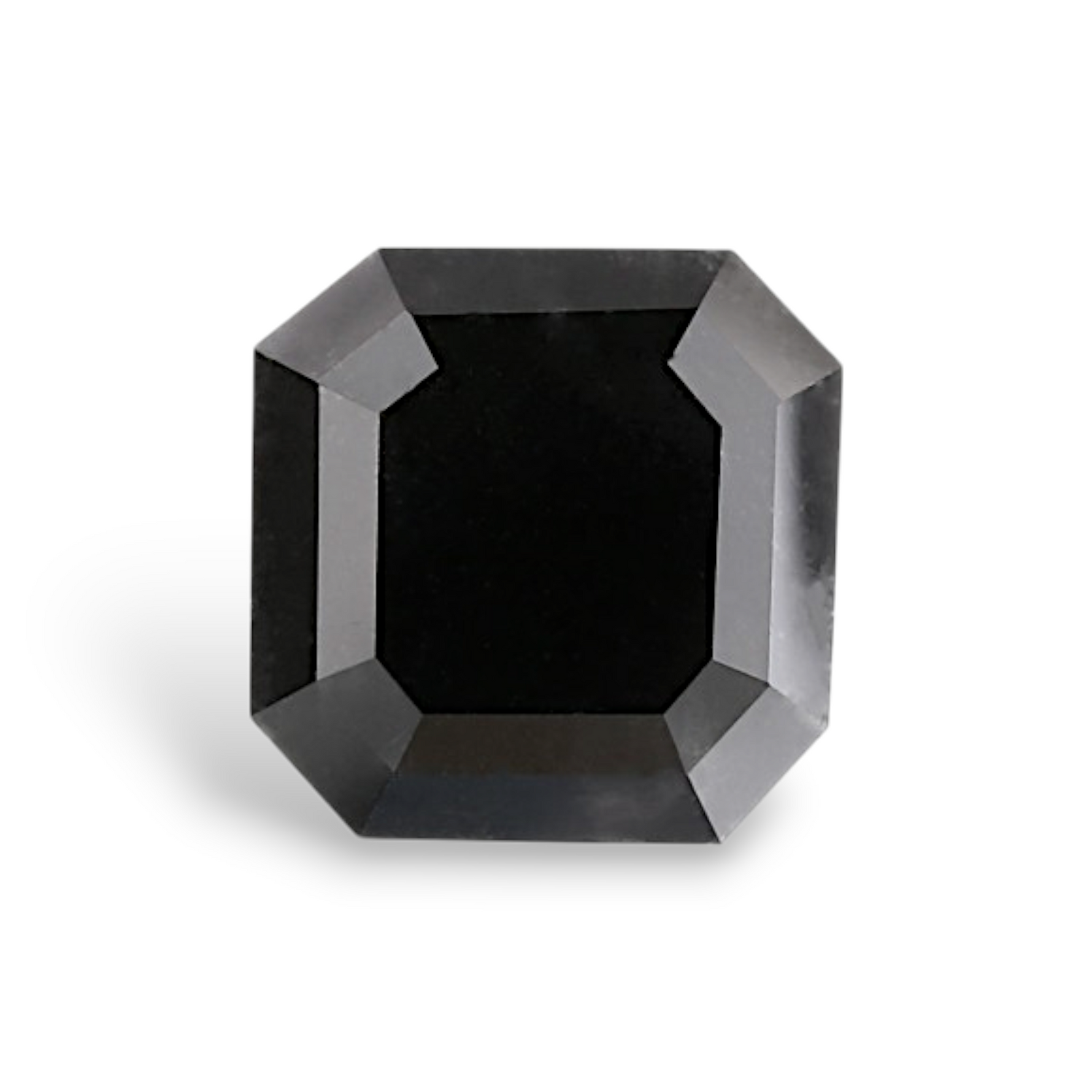 2.16 Carat Natural Black Sq emerald Diamond GIA
