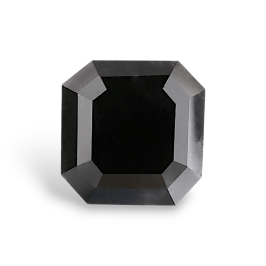 2.16 Carat Natural Black Sq emerald Diamond GIA