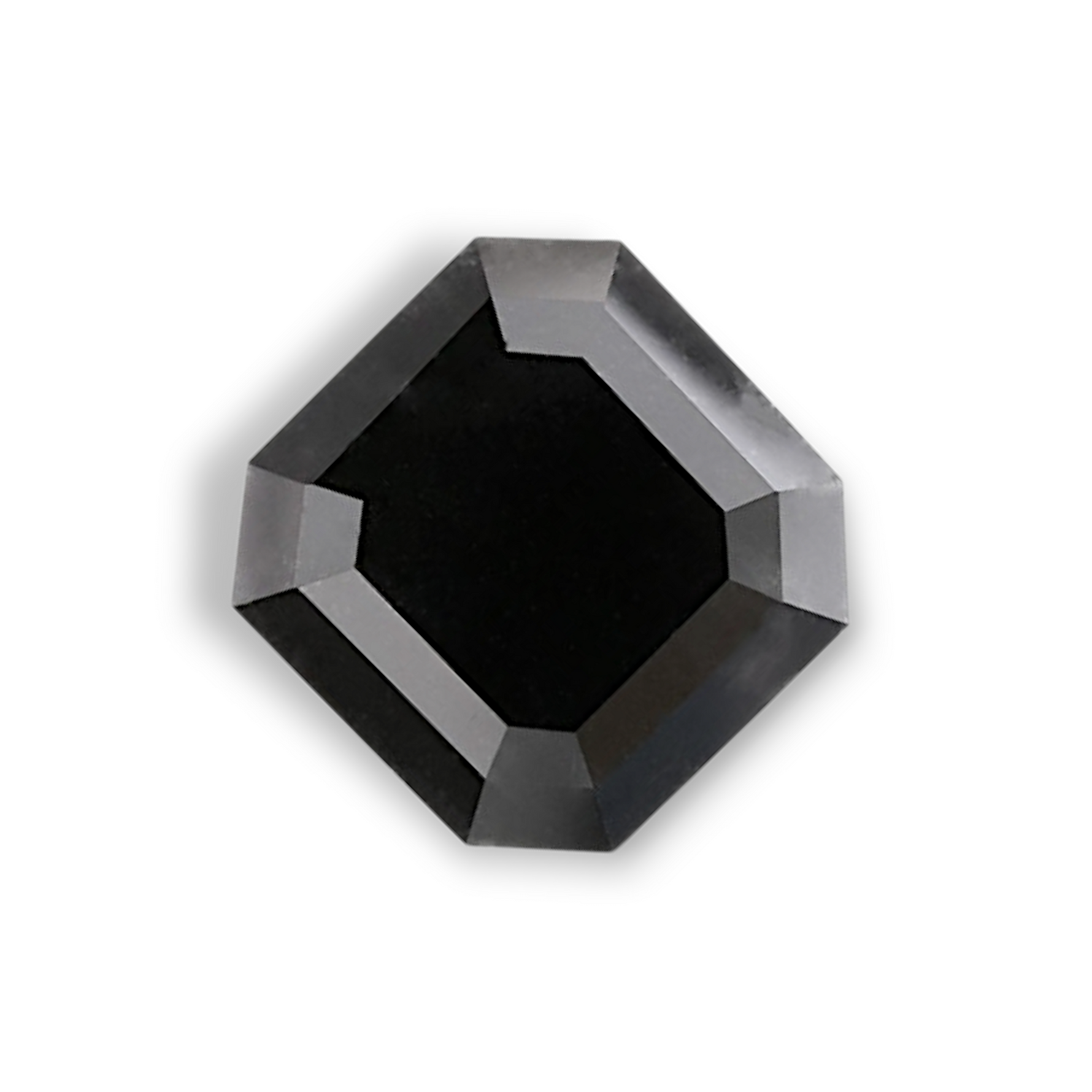 2.16 Carat Natural Black Sq emerald Diamond GIA