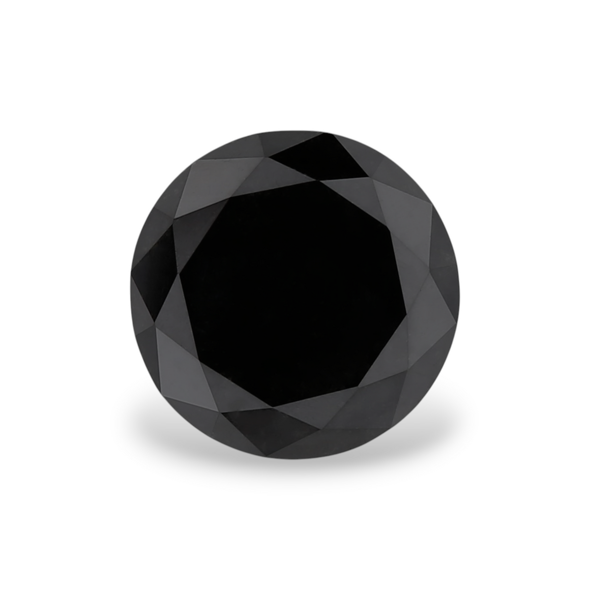 1.76 Carat Natural Black Round Diamond GIA