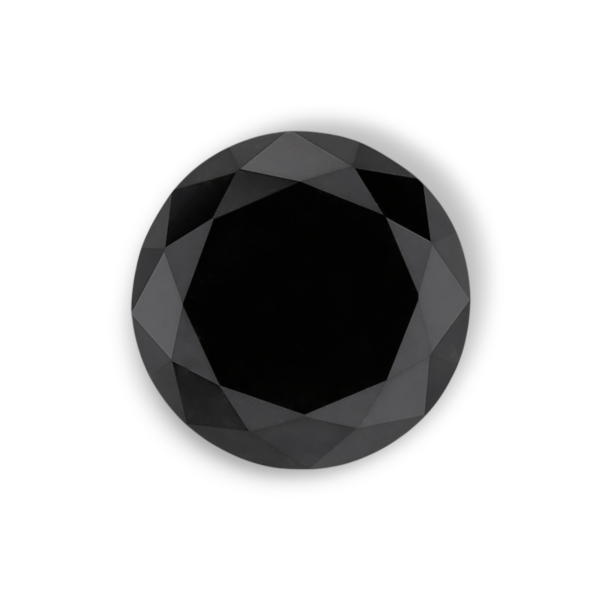 1.76 Carat Natural Black Round Diamond GIA