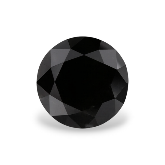 1.42 Carat Natural Black Round Diamond GIA
