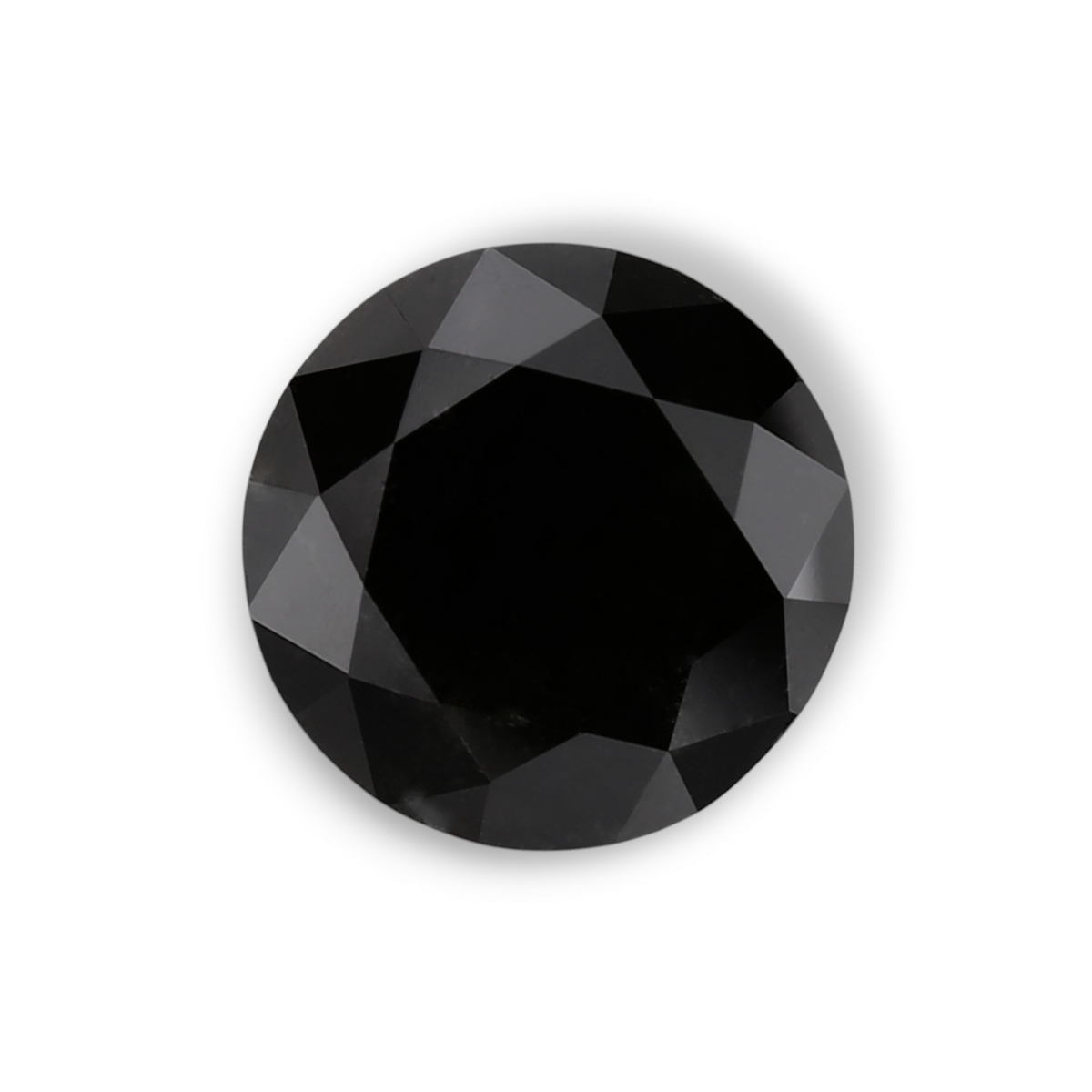 1.42 Carat Natural Black Round Diamond GIA