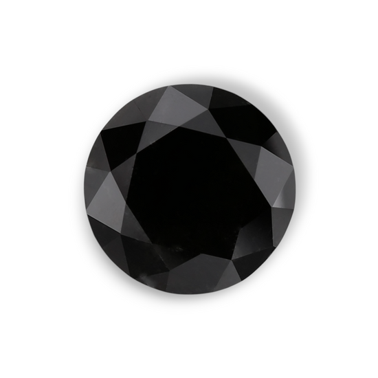 1.42 Carat Natural Black Round Diamond GIA