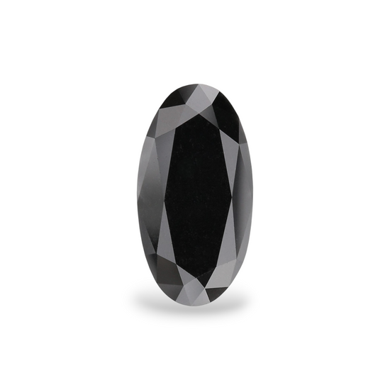 1.77 Carat Natural Black Oval Diamond GIA