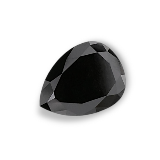2.59 Carat Natural Black Pear Diamond GIA
