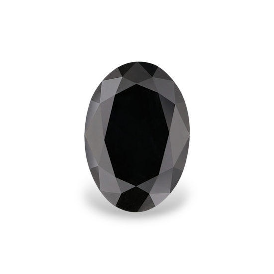3.35 Carat Natural Black Oval Diamond GIA