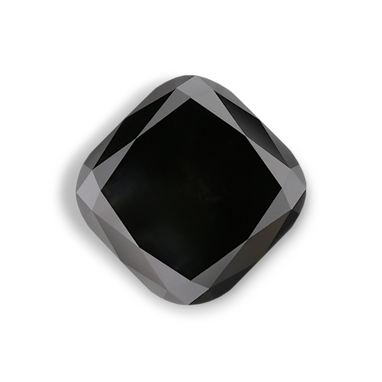 3.11 Carat Natural Black Cushion Diamond GIA