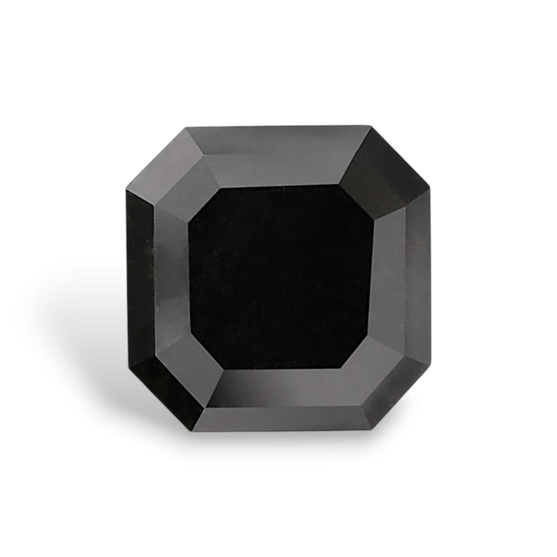 2.68 Carat Natural Black Sq emerald Diamond GIA