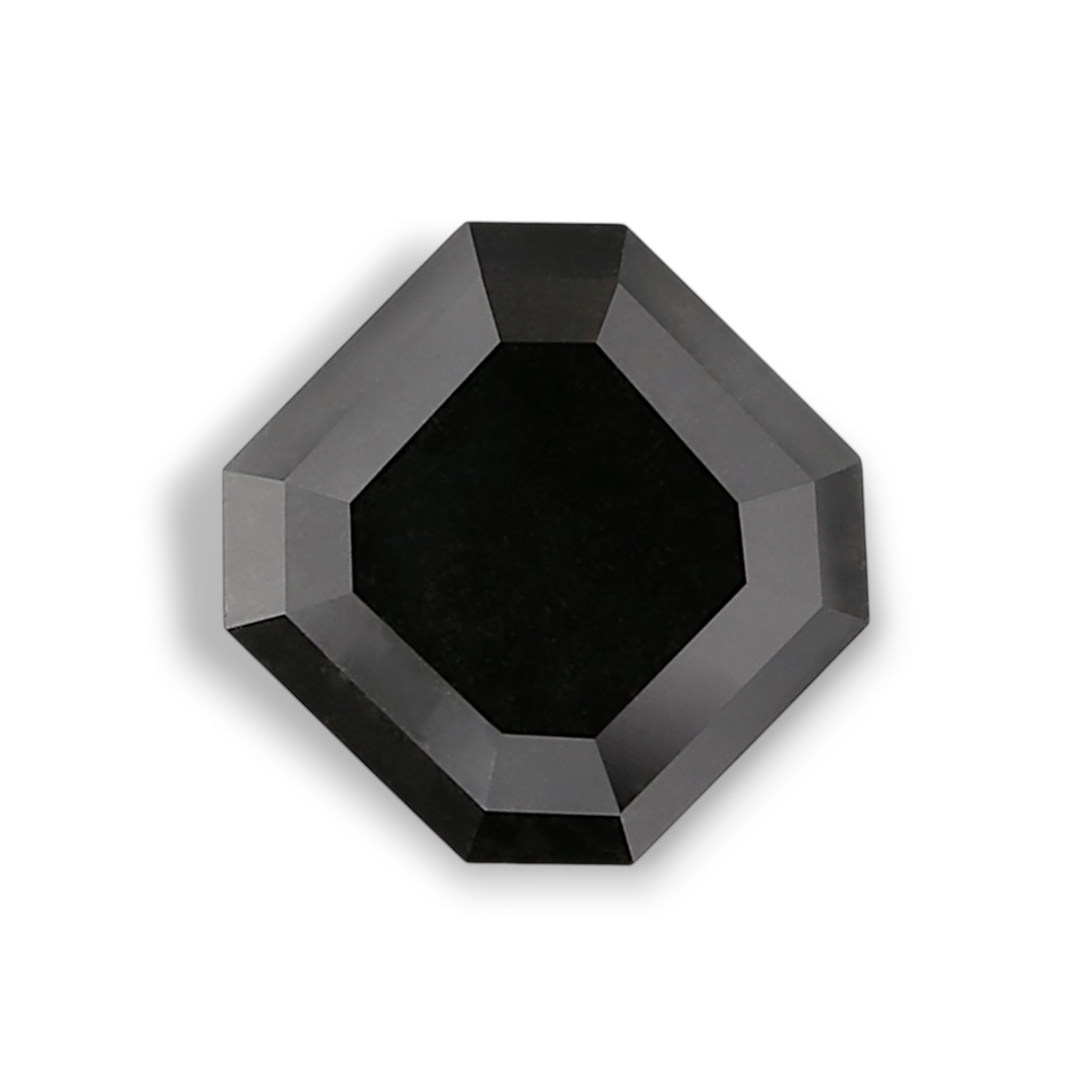2.68 Carat Natural Black Sq emerald Diamond GIA