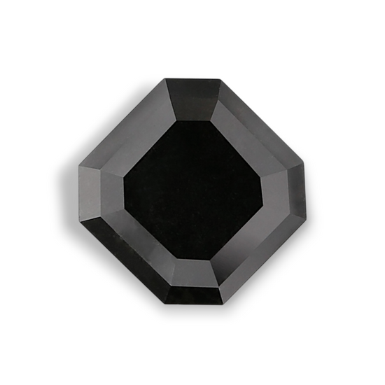 2.68 Carat Natural Black Sq emerald Diamond GIA
