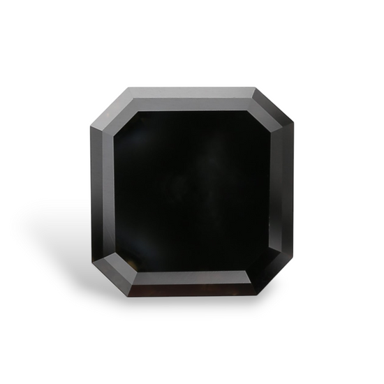 1.62 Carat Natural Black Sq emerald Diamond GIA