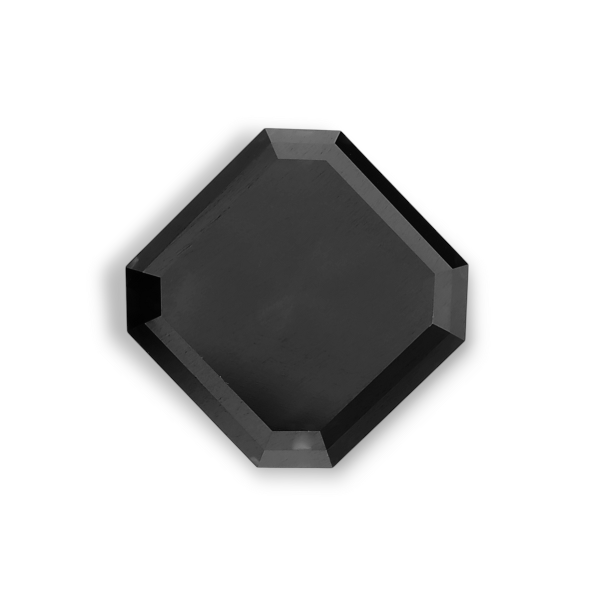 1.59 Carat Natural Black Sq emerald Diamond GIA