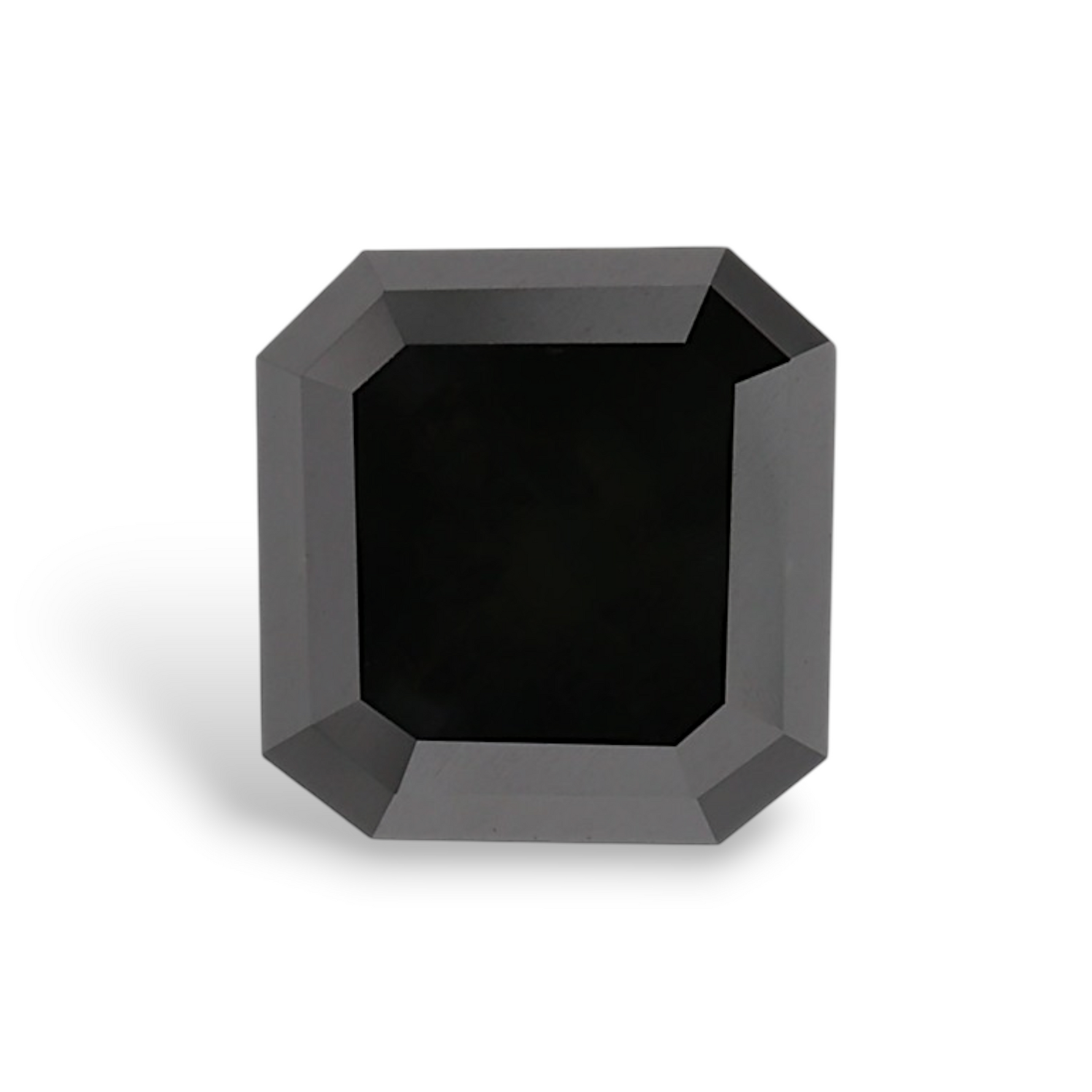 1.61 Carat Natural Black Sq emerald Diamond GIA