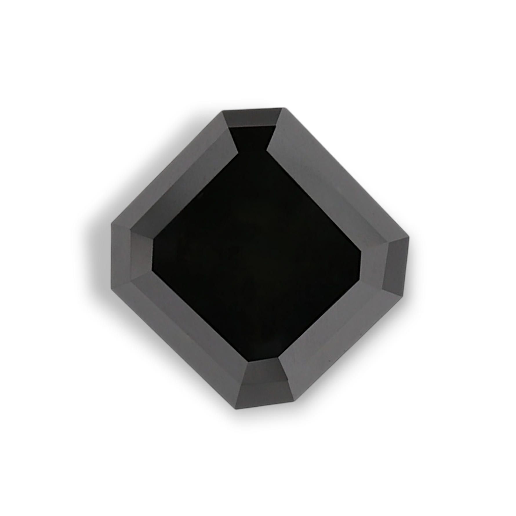 1.61 Carat Natural Black Sq emerald Diamond GIA