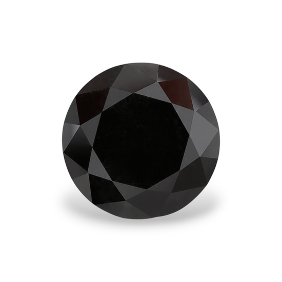 1.37 Carat Natural Black Round Diamond GIA