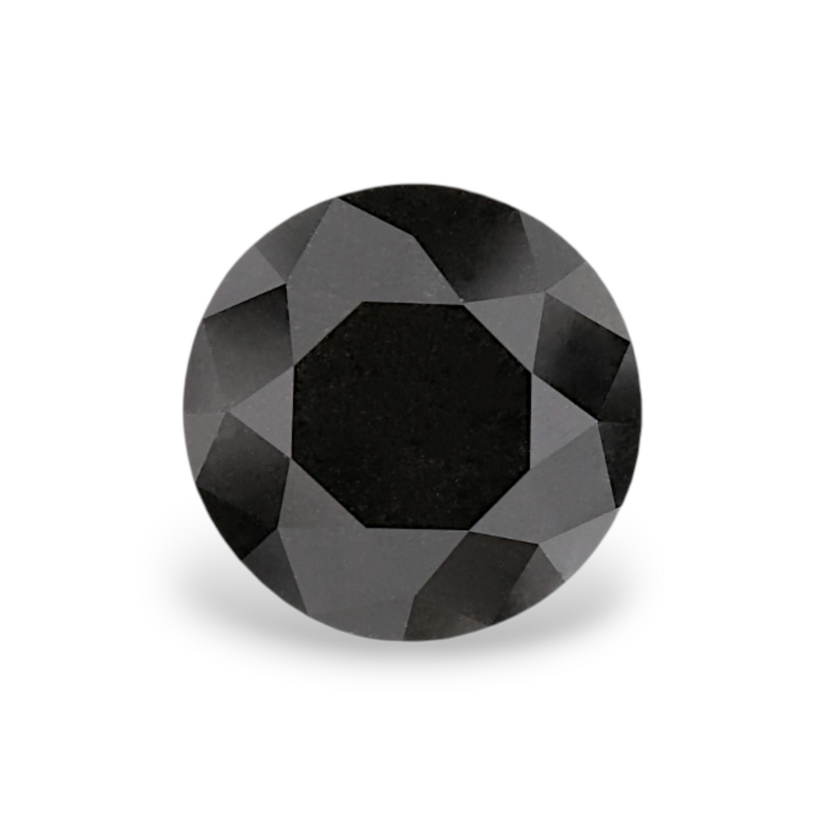 3.84 Carat Natural Black Round Diamond GIA