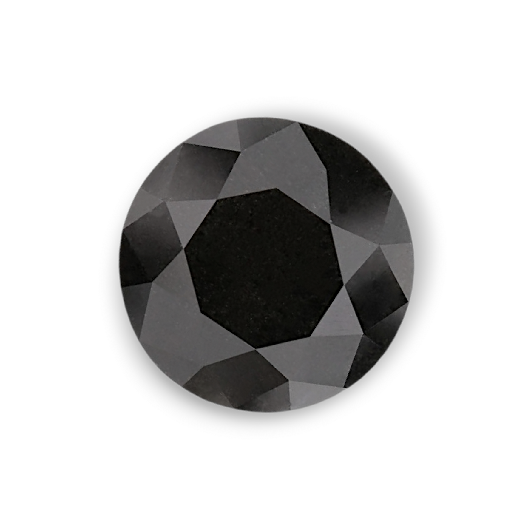 3.84 Carat Natural Black Round Diamond GIA