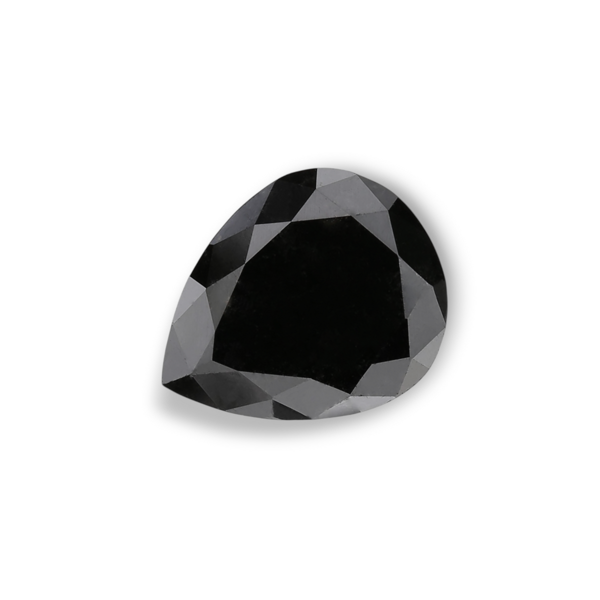 1.59 Carat Natural Black Pear Diamond GIA
