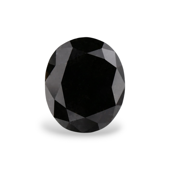 1.28 Carat Natural Black Oval Diamond GIA
