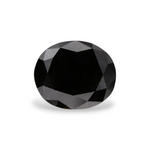 1.28 Carat Natural Black Oval Diamond GIA