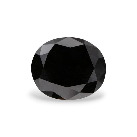 1.28 Carat Natural Black Oval Diamond GIA