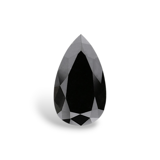 2.42 Carat Natural Black Pear Diamond GIA