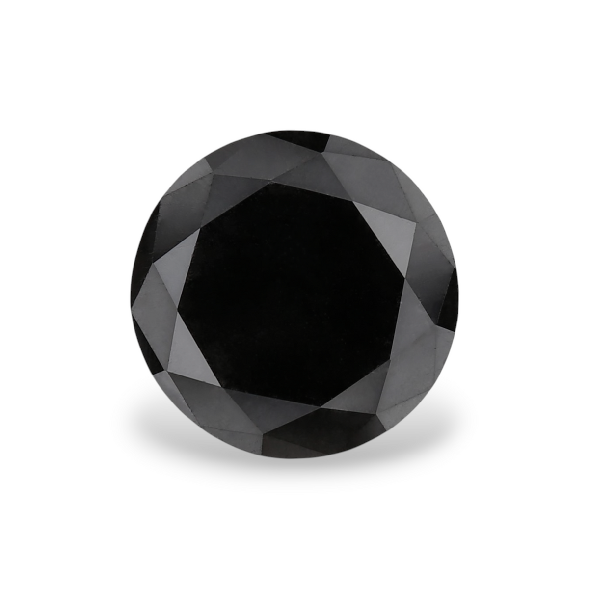1.77 Carat Natural Black Round Diamond GIA