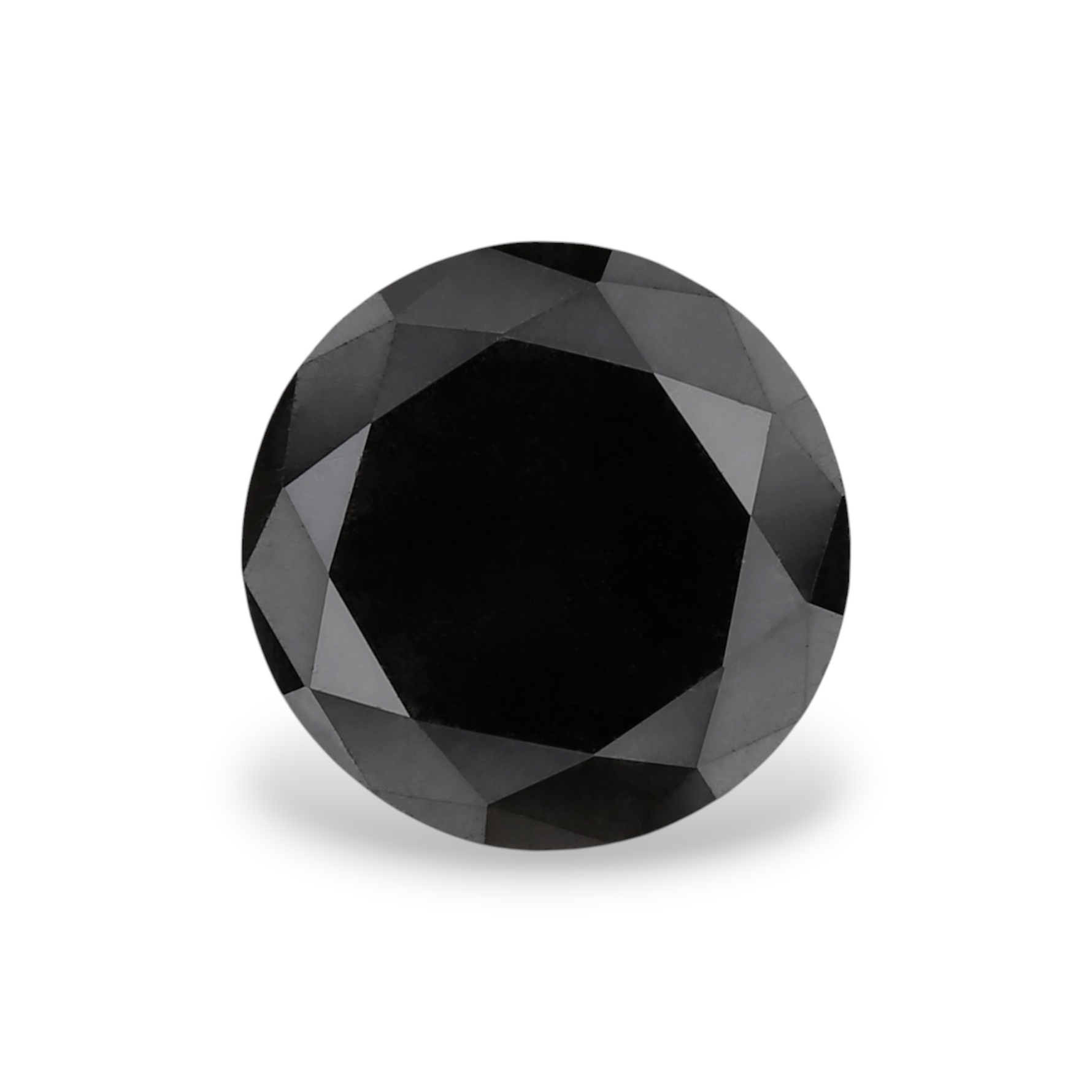 1.77 Carat Natural Black Round Diamond GIA