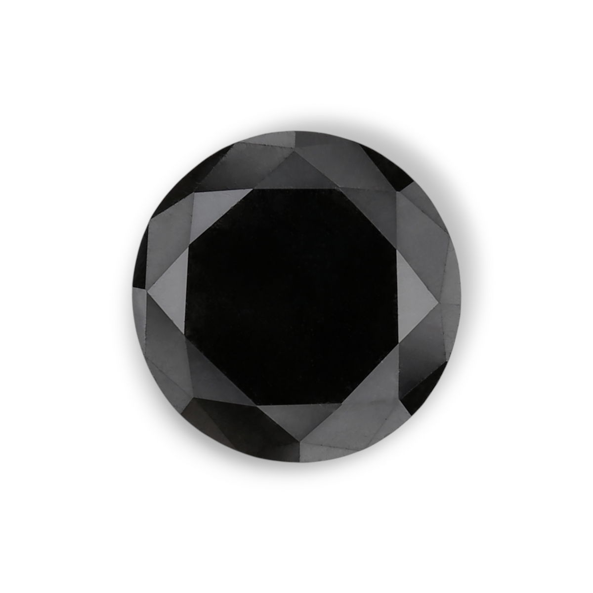 1.77 Carat Natural Black Round Diamond GIA