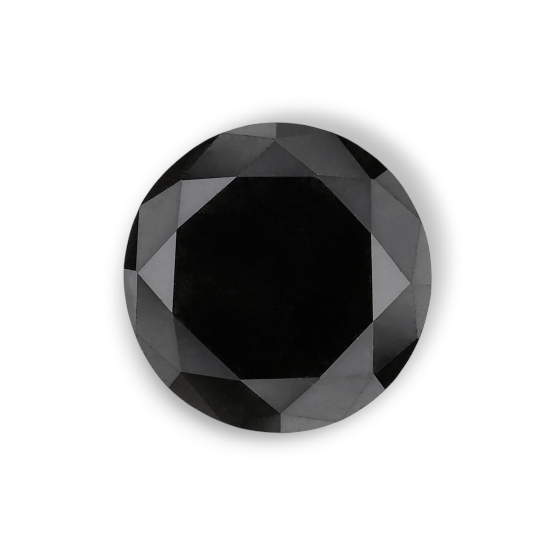1.77 Carat Natural Black Round Diamond GIA